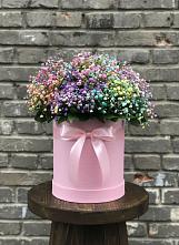 Цветочная композиция из Гипсофила и Розы в шляпной коробке #REPLACE_PRED# Гирей