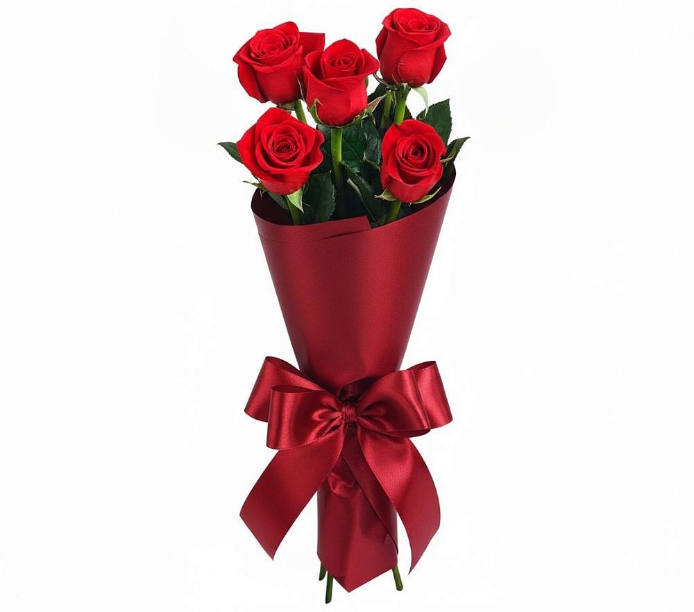 Букет 5 Красных роз Эдлесс Лав в Гирей