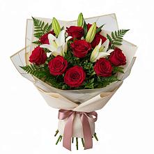 Букет цветов из:  Лилии и Розы в Гирей