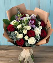 Букет цветов из:  Розы и Альстромерии #REPLACE_PRED# Гирей