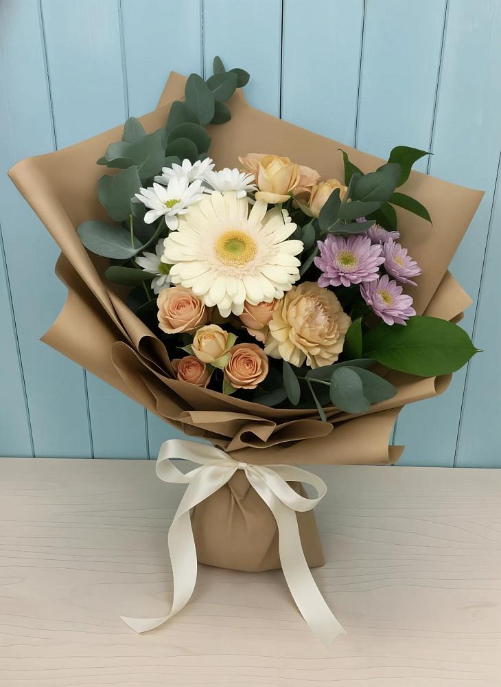 Букет цветов из: Герберы и Хризантемы в Гирей