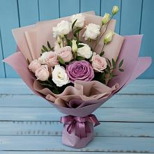 Букет цветов из:  Розы и Лизиантусы в Гирей