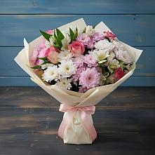 Букет цветов из:  Хризантемы, Альстромерии и Розы в Гирей