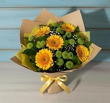 Букет цветов из:  Герберы и Хризантемы #REPLACE_PRED# Гирей