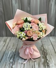 Букет цветов из:  Гвоздики, Розы и Хризантемы в Гирей
