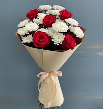 Букет цветов из:  Розы и Хризантемы в Гирей