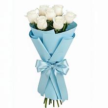 Букет 7 белых роз Проуд в Гирей