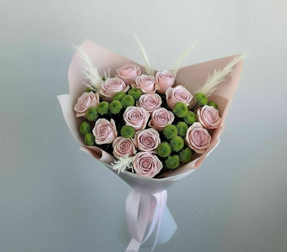 Букет цветов из: Розы и Хризантемы в Гирей