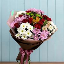 Букет цветов из:  Розы, Хризантемы и Альстромерии в Гирей