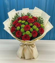 Букет цветов из:  Розы и Хризантемы в Гирей