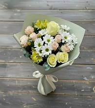 Букет цветов из:  Альстромерии, Розы и Хризантемы в Гирей