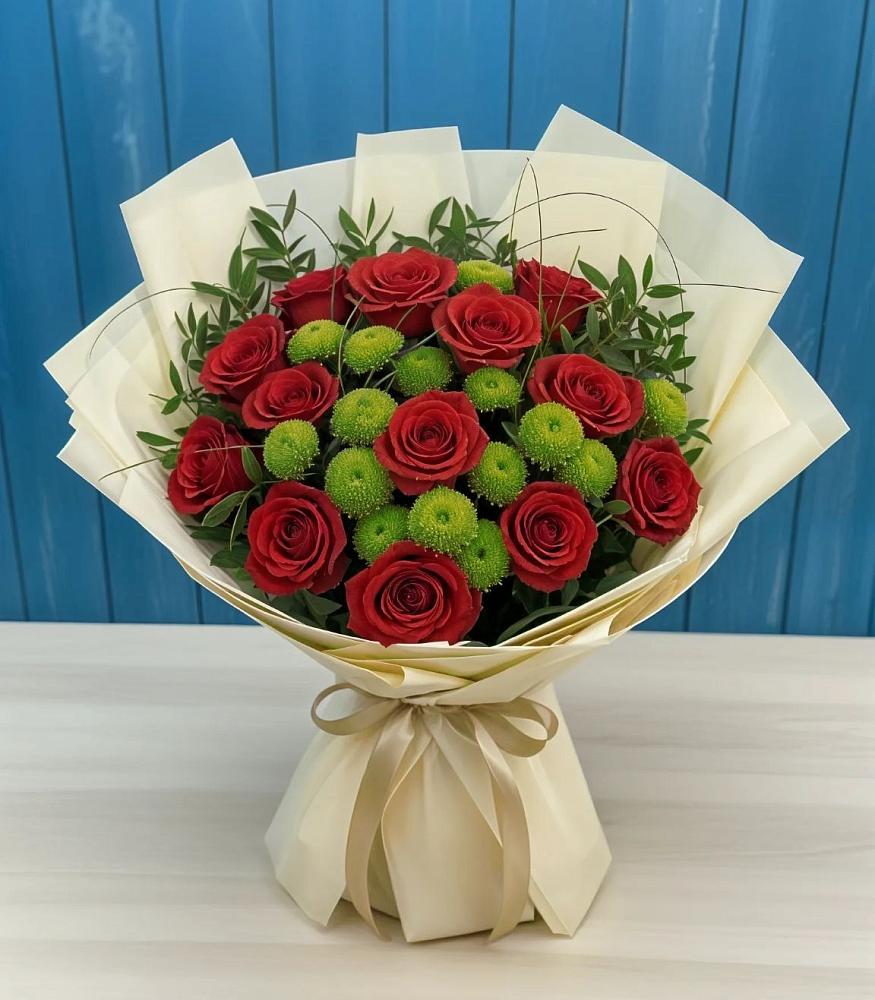 Букет цветов из: Розы и Хризантемы в Гирей